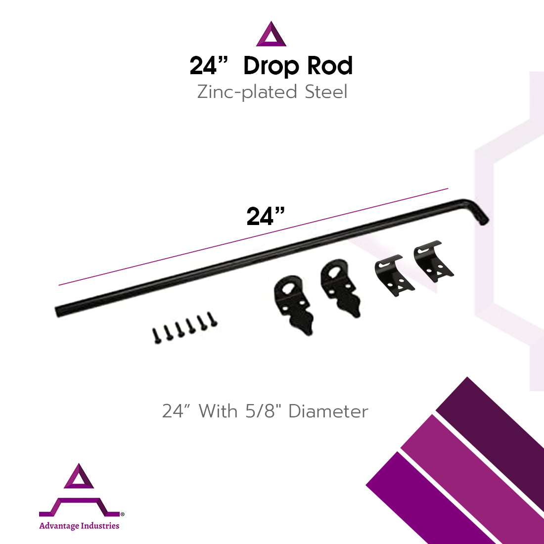 Advantage Industries 24"/42" Heavy Duty Gate Drop Rod (AD2011)